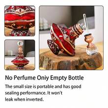 1pc 4ml Middle Eastern Style Enamel Craft Vintage Line Pattern Fragrance Essential Oil Refillable Bottle, Reusable Portable Cosmetic Container, Elegant Fragrance Storage Bottle, Exquisite Decoration, High-End Texture, Glass And Metal Material, Durable And Wear-Resistant, Easy To Carry, Good Sealing Performance, No Leakage Even When Upside Down (Empty Bottle Only) - View 9