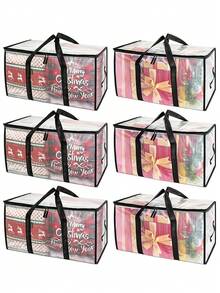 1pc Large Capacity Storage Bag, Transparent Zipper Storage Bag, Portable Waterproof & Moisture-Proof Woven Storage Box, Quilt Storage Bag, Blanket Storage - Multicolor - View 4