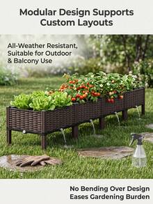 Outdoor Storage Box, Cabinet, And Shelf - 2 Pcs Square Raised Planter Box - View 6