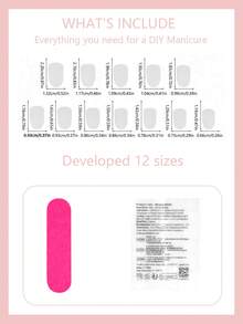 24pcs Long Almond Shaped Nail Tips + 1pc Jelly Glue + 1pc Nail File - Multicolor - View 4
