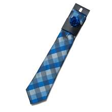 AlanKing Geometric Floral Pattern Men's Tie, Pocket Square & Lapel Pin 3-Piece Set, Suitable For Casual Holiday And Family Gatherings - Multicolor - View 14