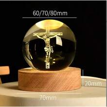 Bola de cristal con cruz de Jesús, adorno religioso - Predeterminado - Ver 2