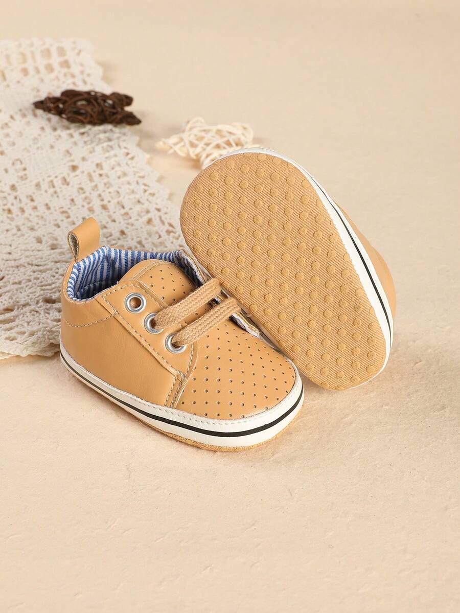 0-3-5 Months Spring/Autumn Newborn Infant Boys & Girls Cute Casual Canvas Shoes Suitable For Spring/Autumn - Apricot - View 1