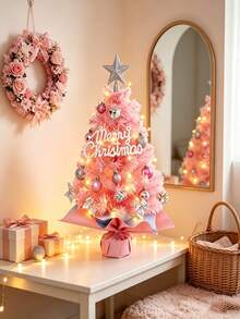 45cm Desktop Mini Christmas Tree, Artificial Small Christmas Tree With Star Top And Hanging Decorations, Home Office Christmas Party Tabletop Holiday Centerpiece (No Lights Included, Lights Need To Be Added Separately) - Multicolor - View 1