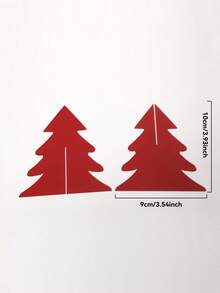1pc Christmas Decorations Red Green Clear Christmas Tree Tabletop Ornaments, Modern 3D Layered Tree Shape, Mixed Size Standing Display, Festive Centerpiece For Mantel Shelf Desk Window Christmas Party Winter Home Decor - Style 2 - View 15