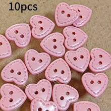 10/20pcs Heart-Shaped Two-Hole Buttons - Hand-Sewn Clothing Heart Buttons, DIY Handmade Sewing Supplies, Durable Plastic, Suitable For Sweaters, Pajamas, Knitwear, Hats, Embroidery, Needlework, Crochet And Handmade Crafts - One Size - View 13