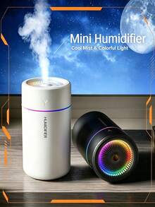 Car Air Humidifier 280ml Large Mist Output Colorful Soft Quiet Aroma Diffuser Essential Oil Home Bedroom Aromatherapy - USB - View 2