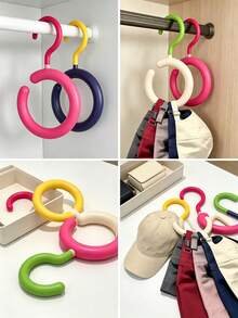Multifunctional Strong Adhesive Hooks, No-Drill Clothes And Hat Hooks, Seamless Storage Hooks For Dormitory Underwear, Shoulder Straps, Bags, Hats And Scarves - Multicolor - View 2