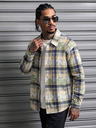 BLACKTOEXIT 2025 Nueva Camisa-Chaqueta a Cuadros Primavera/Otoño para Hombres y Mujeres, Manga Larga Estilo Universitario de Moda con Cuello de Solapa