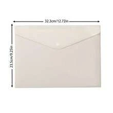 10pcs Macaron Color A4 Document Bag Snap Button Plastic File Folder For Office School Stationery Storage Minimalist Envelope Bag - A4 - View 12