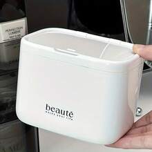 1pc Divided Storage Box With Lid, Cotton Pad Organizer, Suitable For Cotton Swabs, Makeup Remover Pads, Bathroom, Vanity, Wall-Mounted, Divided Box With Lid, Cosmetic Display Box - A - View 9