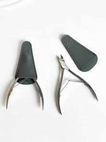 1PC Simple Soft PU Leather Nail Tool Protective Cover, Cuticle Scissors Tweezers Steel Pusher Anti-Drop Sleeve, Nail Salon Tool Case, For Daily Nail Tool Storage And Salon Use - Multicolor - View 5