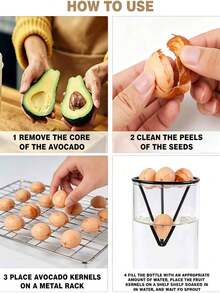 1/2/4/6pcs Water Culture Seedling Support Pots (Racks Solely) | Creative Tapered Plastic Germination Containers | Suitable For Avocado And Various Plant Seeds Germination Cultivation | Lightweight Hanging Design Gardening Gift Home Decor - Multicolor - View 3