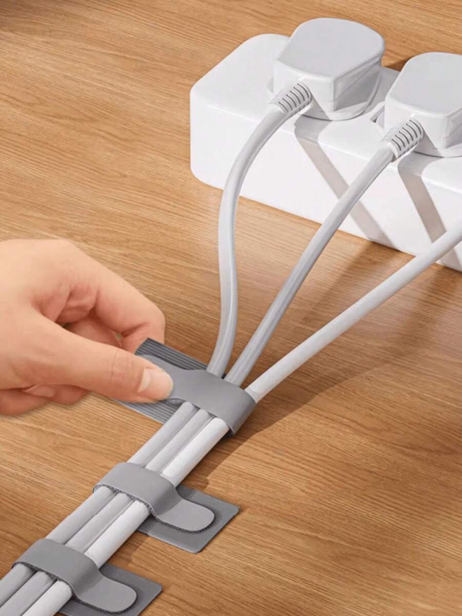 20 piezas Caja de gestión de cables, organizador de cables de escritorio multifuncional, clips, bridas de cables reutilizables, adecuado para electricistas, sistema de gestión de cables de computadora - Colores variados 20 uds. - Ver 1