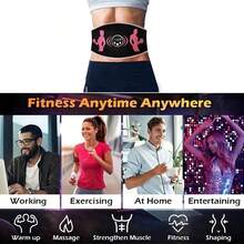 AXH USB Rechargeable Abs Stimulator Belt - Muscle Toning Trainer, Unisex Abdominal Muscle Exerciser, Abdominal Massage Device - Black - Black - View 4