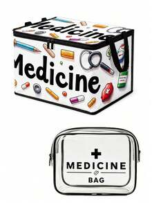 Clothing And Medicine Storage Box With Transparent Storage Bag, Creative TNT Fun Storage Box, Foldable Large Capacity Home Clothes Storage Organizer With Lid, Zipper Storage Box, Quick-Pull Foldable Bag, Blanket Organizer Bag, Bathroom Storage Box, Home Gift, Guest Room Storage, Wardrobe Organizer Box, Household Essential, Moving Day Must-Have, Dorm Storage, Back To School Gift, Perfect Gift - Multicolor - View 12