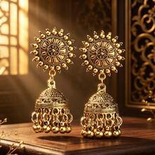 1pc Elegant Women's Earrings, Bohemian Style Earrings, Versatile Hollow Fashion Tassel Pendant Exaggerated Ear Hooks, Suitable For Women's Daily Wear And Party - Style a - View 6