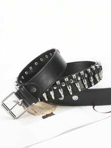 Bullet Belt, Halloween Police Costume Belt, Adjustable Costume Prop Belt, Gothic Street Style Waist Belt, Holiday Party Accessory - Multicolor - View 2