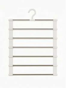 Multi-Layer Pants Rack, Space-Saving Foldable Design, Helps Efficiently Organize Your Closet; Suitable For Jeans, Leggings And Casual Pants Plastic Multi-Layer Pants Rack; Features Non-Slip Storage Function, Easy To Assemble, Organize And Store, Closet Organizer, Wardrobe Storage, College Dorm Essential, School Supplies - Multicolor - View 10