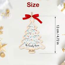 Customized Family Christmas Tree Hanging Ornament, Personalized 2-6 Names Holiday Decoration, Holiday Tree Light Style, Customized Family Name Pendant, Customizable 2026 Christmas Keepsake, Christmas Tree Decor, Family Gift, Christmas Gift, For Family & Friends - Multicolor - View 2
