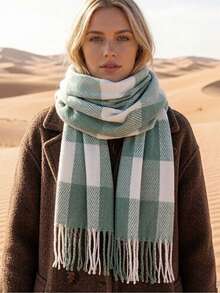 1pc All-Season Printed Scarf New Plaid Headscarf Fashion Beach Towel Women's Air Conditioning Shawl Outdoor Travel Scarf Luxury & Daily Use Headwrap Classic Striped Warm Shawl Casual Polyester - Multicolor - View 8