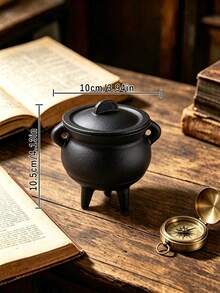 1pc Vintage Incense Burner With Lid, Three-Legged Sage And Palo Santo Incense Holder, Portable Meditation Incense Bowl, Home Purification Decor, Yoga Spiritual Ritual And Desktop Ornament - A - View 6