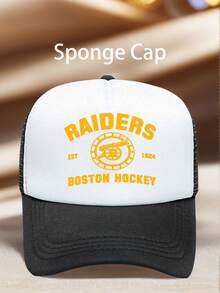 1pc Men's Hats Boston Hockey Printing Hats For Men,Adjustable Hat,Perfect For Parties Hiking Travel And Sun Protection-A Great Birthday Gift - Multicolor - View 2