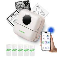 Wireless Mini Printer, Portable Inkless Sticker Printer With 5 Rolls Thermal Printing Paper, For Notes, Journals, Photos, Course Labels, To-Do Lists, Home, Office, DIY And Study - Multicolor - View 3
