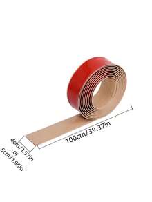 1Pc 100cm Wood Grain PVC Self‑Adhesive Floor Transition Strip,Peel And Stick Threshold Trim,Flexible Waterproof Gap Cover For Carpet Tile Vinyl Flooring,Home Floor Renovation Decor Accessory - Multicolor - View 3