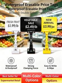 Erasable Price Display Board, Supermarket Handwritten Price Tags, Fruit And Vegetable Price Labels, Reusable And Easy To Clean - Multi-color - View 1