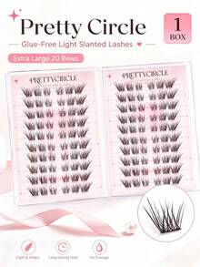 WANPIN 20-Pair Reusable Glue-Free Fox-Style Clustered False Eyelashes, Segmented False Eyelashes Suitable For Beginners, Instant Application, Lightweight, Soft And Comfortable Without Fatigue, High-End Natural Makeup Effect, Convenient For Daily Eye Makeup - C - View 10