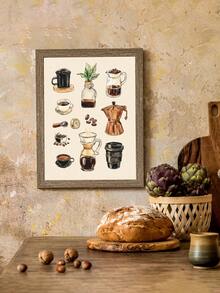 1 Piece Rustic Coffee Themed Frameless Fabric Wall Poster Vintage Cafe Beverage Art Print For Coffee Lovers Kitchen Bar Counter Living Room Apartment Modern Home Decor - 111 - View 5