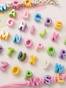 26pcs Acrylic Letter Beads, Random Mixed Colors, Suitable For Handmade DIY Materials, Jewelry Making Materials, Keychains And Party Decorations, Cute Style, Ideal Accessories For Creative Handmade Crafts - Multicolor - View 5
