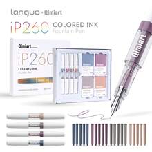 Set Languo 24 buah (4 Pena + 20 Kartrid Tinta Pengganti), Seri 5 Warna, Pena Warna-warni, Ujung 0,5 mm, Sempurna untuk Menulis Sehari-hari, Kantor, Penandatanganan Bisnis, dll., Hadiah Liburan - Set - View 13