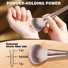 55pcs Makeup Brush Set Includes Eye Shadow, Eyebrow, Foundation, Powder, Blush, Concealer, Highlighter Brushes, Super Soft Synthetic Bristles For Daily Facial Makeup - Multicolor - View 3