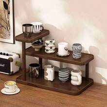 Double Layer Cup Holder Organizer - Coffee Cup Storage Rack, Suitable For Kitchen And Desktop Use, Space-Saving, Coffee Station Display Rack - View 3