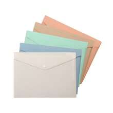10pcs Macaron Color A4 Document Bag Snap Button Plastic File Folder For Office School Stationery Storage Minimalist Envelope Bag - A4 - View 24