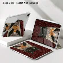 Leopard, Cat, Coffee Pattern Painted Effect Tablet Protective Case With Stand, Compatible With Honor 8/9/10/X8/X8A/X9/X8Pro/X9Pro, MatePad SE 11"/MatePad 11"/11.5", MatePad Pro, Apple 10th/11th Gen 2025 (A16), Galaxy Tab A7/A9 And Other Popular Models - Style 21 - View 8