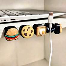 4pcs Magnetic Cable Clips, Under Desk Cable Organizer, Suitable For 0.27 Inch Cables, Strong Adhesive Cable Holder, Easy Open Phone Charging Cable Storage Rack, Suitable For Home, Car, Desk, Bedside Table, Office - Multicolor - View 3