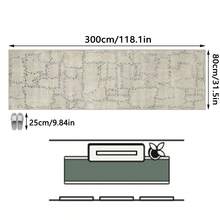 1PC Light Gray Mottled Dot Geometric Long Strip Carpet, Modern Wabi-Sabi Style Faux Cashmere Rectangular Asymmetrical Dotted Wave Machine Washable Runner Rug, Suitable For Living Room, Hallway, Corridor, Bedside, Home Decor - Multicolor - View 12