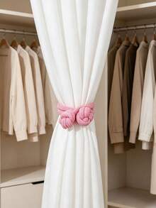 5/3/1pc Knotted Elastic Curtain Tiebacks, Minimalist Braided Curtain Holdbacks, Stretch Decorative Curtain Tie Bands For Living Room Bedroom Window Home Decor - one-size - View 3