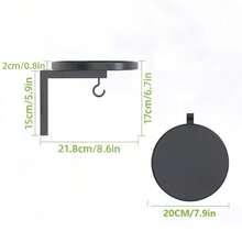 1pc Wall Mounted Bird Feeder Bath Basin Plant Holder Flower Rack Hook Yard Decoration - Black - View 4