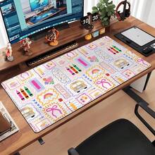 Thảm bàn làm việc màu hồng dễ thương cho giáo viên, tấm lót bàn lớn, bàn di chuột cỡ lớn, quà tặng tri ân giáo viên, quay lại trường học, bàn di chuột chơi game mở rộng XXL, thảm bàn phím và chuột cho máy tính laptop, trang trí lớp học - Chuột Pad - Xem 3
