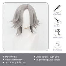 Yewell Grey And Pink Cosplay Wig Role-Playing Headgear Daily Series Japanese Cosplay Headgear Series Multi-Style Interpretation Of Cartoon Anime Suitable For Private Parties Daily Role-Playing Halloween - Grey - View 5