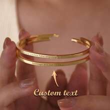 Gelang Bar Nama Terukir Kustom, Gelang Manset Mungil, Gelang Kutipan yang Dipersonalisasi, Hadiah Inspiratif, Hadiah Wisuda - MultiWarna - View 1