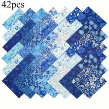 42pcs 12.7*12.7cm Blue Floral Print Fabric Set | Pre-Cut Quilt Squares, 20 Fashionable Floral Patterns, Suitable For Quilting, Patchwork, Sewing And DIY Crafts - Variants - View 12