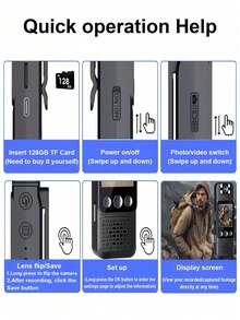 This 1080P HD Portable Camera Features A Color Screen, Audio And Video Recording, 180° Rotating Lens, Rechargeable Battery (Up To 6 Hours Runtime), Four Night Vision Lights, And A Magnetic And Clip-On Design On The Back, Perfect For Personal Use, Sports Video Recording And Meeting Work. - View 10