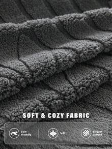 1pc Plaid Embossed High Elastic L-Shaped Sofa Cover, Soft Skin-Friendly Easy To Clean Scratch-Resistant Sofa Pad Protector, Machine Washable All Season Pet-Friendly Sofa Cover, Suitable For 1/2/3 Seater And L-Shaped Corner Sofa - Dark Grey - View 5