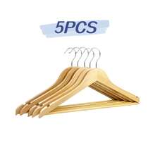 10pcs Wooden Hangers With Anti-Slip Bar, Suitable For Clothing Stores, Hotels, Home, Home Decor, Travel Essentials, Room Decoration, Storage, Clothing Organizer, Storage Rack - View 13