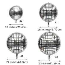 Silver Disco Balloon 4D Round Balloon 70s 80s 90s Theme Disco Balloon Decorations Bachelorette Party Birthday Party Supplies - Multicolor - View 8